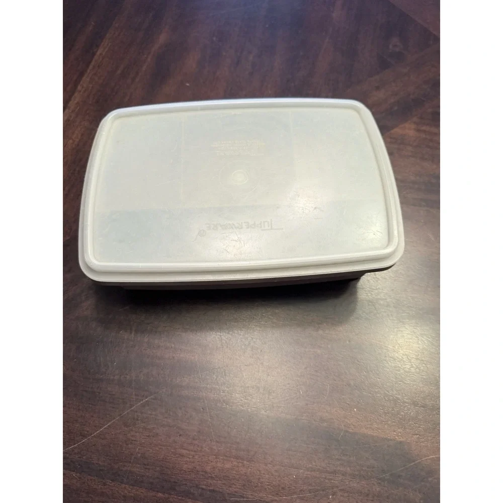 Vintage Tupperware Tuppercraft Stow-N-Go 767 Brown 3 piece change money Divided